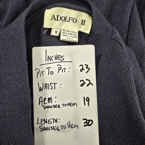 Lambs Wool Blend Cardigan Sweater Womens M Pockets Coastal Grandma Office Career - Picture 5 of 6